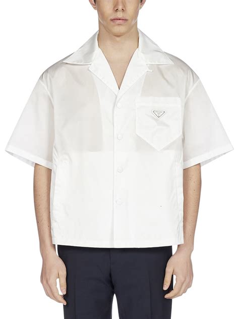 prada white nylon shirt|prada men's dress shirt white.